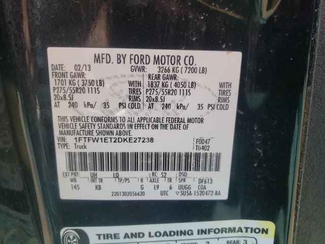2013 FORD F150 SUPER 1FTFW1ET2DKE27238