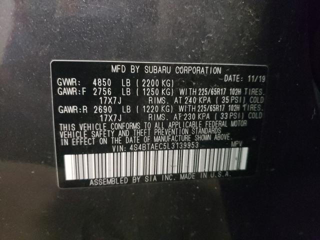 2020 SUBARU OUTBACK PR 4S4BTAEC5L3139953
