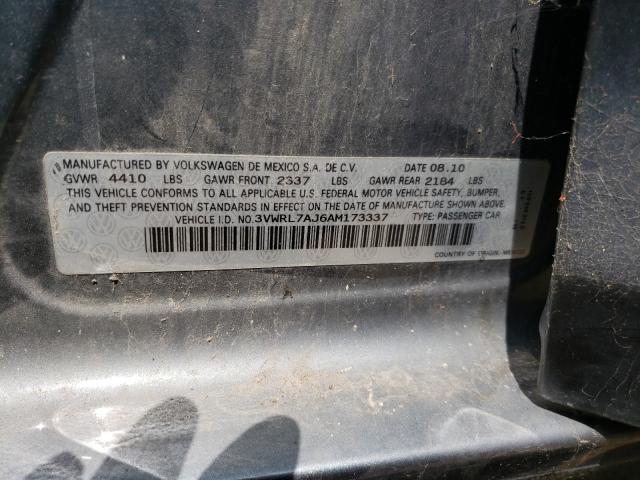 2010 VOLKSWAGEN JETTA TDI 3VWRL7AJ6AM173337