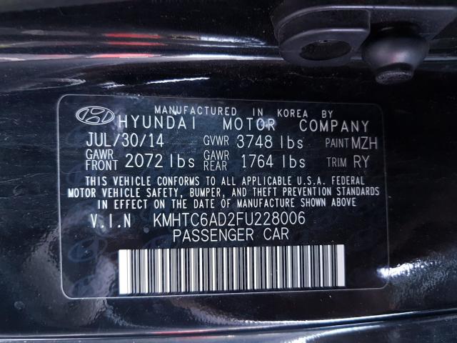 2015 HYUNDAI VELOSTER KMHTC6AD2FU228006