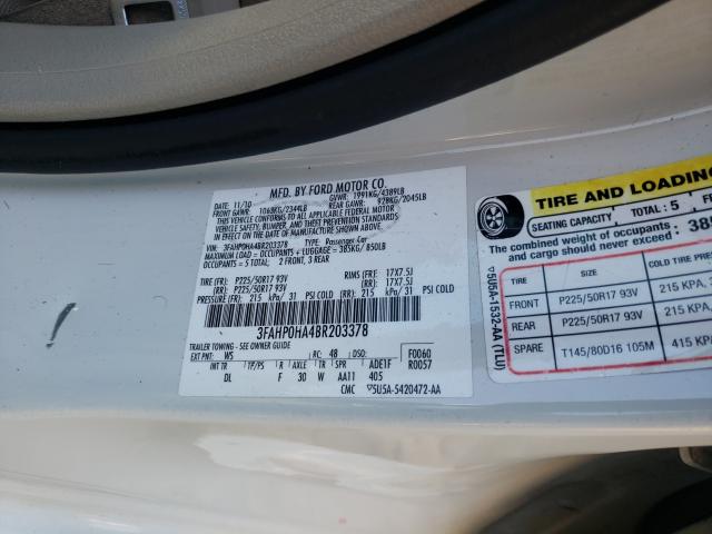 2011 FORD FUSION SE 3FAHP0HA4BR203378
