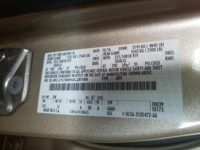 2017 LINCOLN MKC PREMIE 5LMCJ1C90HUL28199