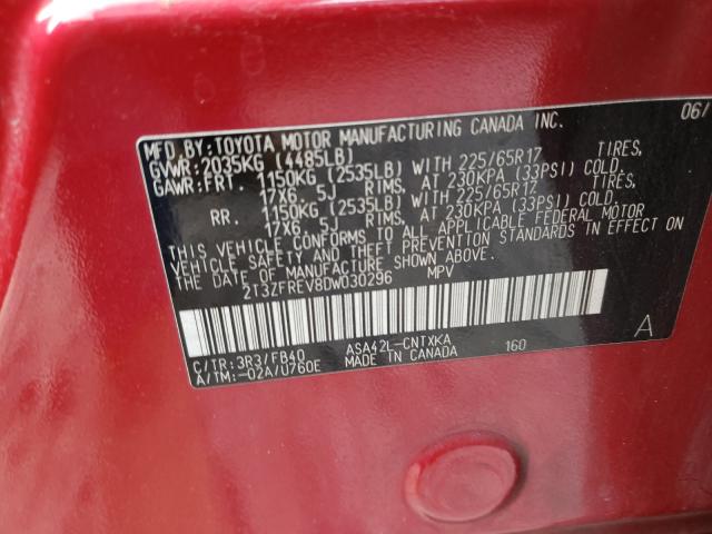 2013 TOYOTA RAV4 LE 2T3ZFREV8DW030296