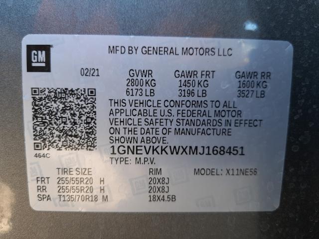 2021 CHEVROLET TRAVERSE P 1GNEVKKWXMJ168451