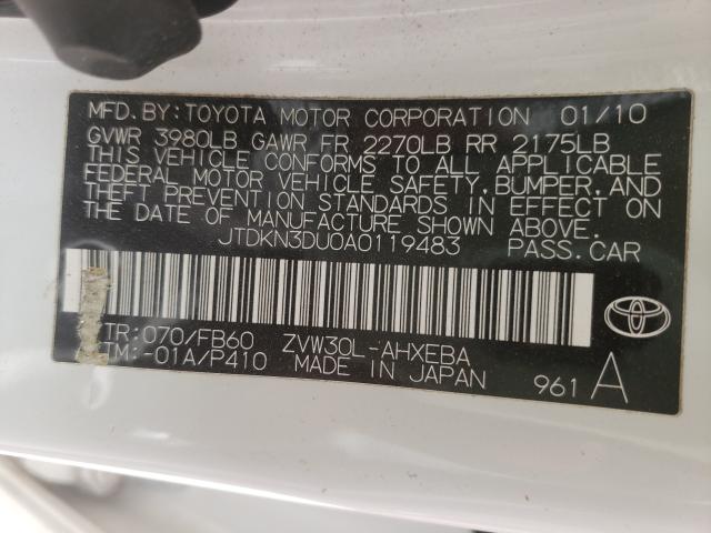 2010 TOYOTA PRIUS JTDKN3DU0A0119483