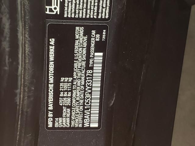 2015 BMW X1 XDRIVE2 WBAVL1C53FVY33178