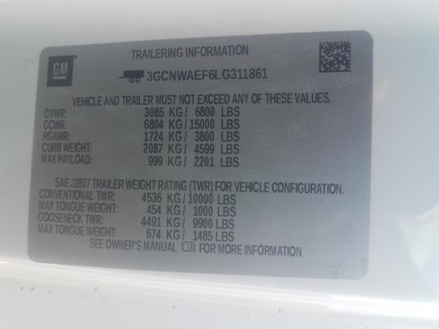 2020 CHEVROLET SILVERADO 3GCNWAEF6LG311861