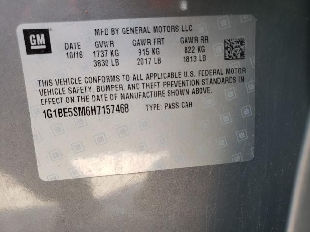 2017 CHEVROLET CRUZE LT 1G1BE5SM6H7157468