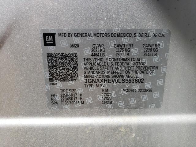 2020 CHEVROLET EQUINOX LS 3GNAXHEV0LS683602