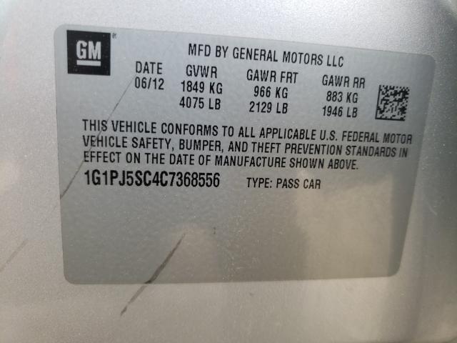 2012 CHEVROLET CRUZE ECO 1G1PJ5SC4C7368556