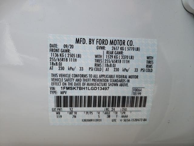 2020 FORD EXPLORER 1FMSK7BH1LGD13497