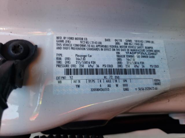 2018 FORD FOCUS SE 1FADP3F29JL324027