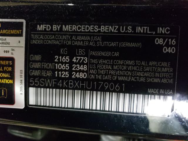 2017 MERCEDES-BENZ C 300 4MAT 55SWF4KBXHU179061