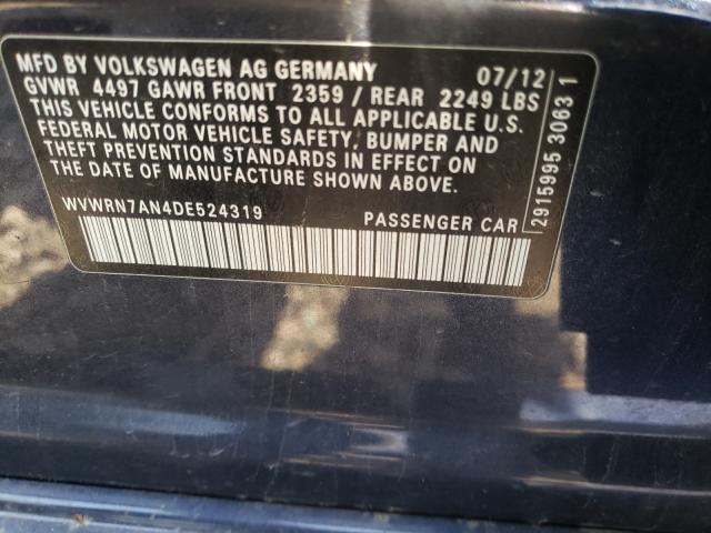 2013 VOLKSWAGEN CC LUXURY WVWRN7AN4DE524319