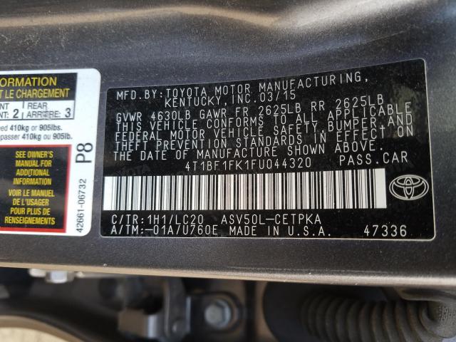 2015 TOYOTA CAMRY LE 4T1BF1FK1FU044320