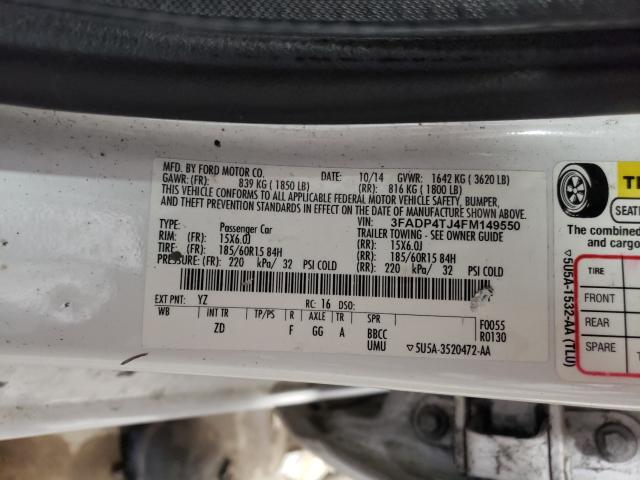 2015 FORD FIESTA S 3FADP4TJ4FM149550