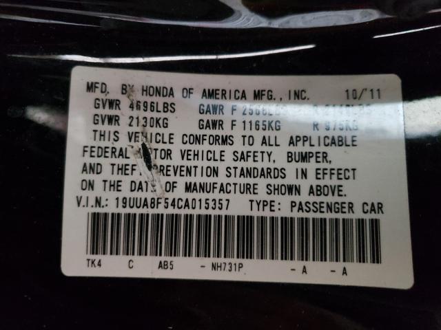 2012 ACURA TL 19UUA8F54CA015357