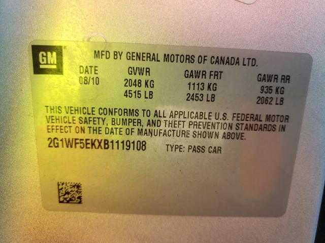 2011 CHEVROLET IMPALA LS 2G1WF5EKXB1119108