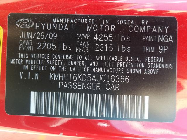 2010 HYUNDAI GENESIS CO KMHHT6KD5AU018366