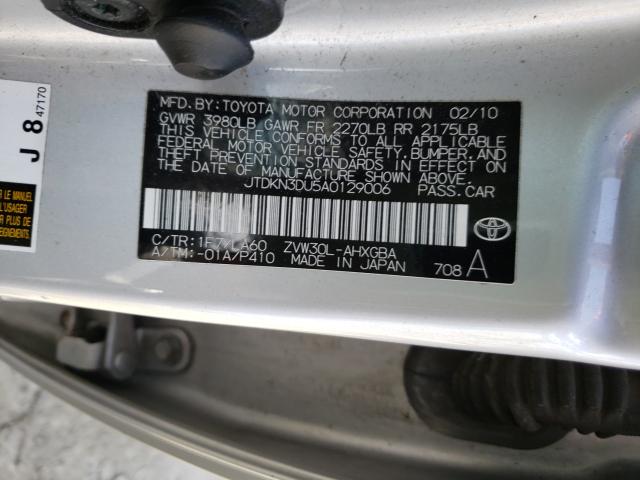 2010 TOYOTA PRIUS JTDKN3DU5A0129006