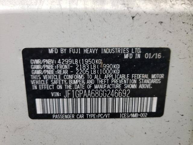 2016 SUBARU IMPREZA JF1GPAA68GG246692