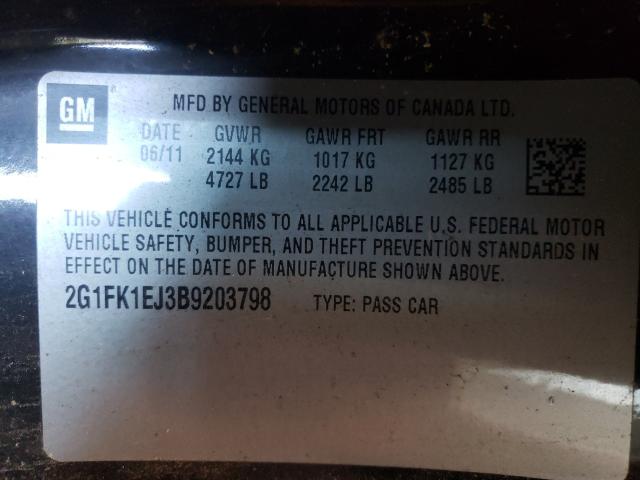 2011 CHEVROLET CAMARO 2SS 2G1FK1EJ3B9203798