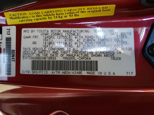 2013 TOYOTA TACOMA PRE 5TFTX4GN6DX019893