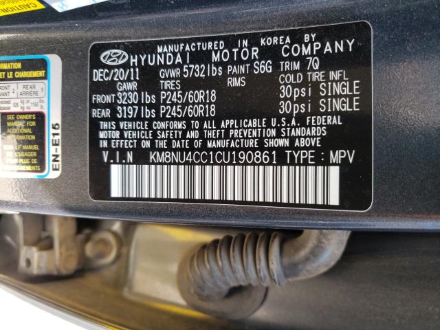 2012 HYUNDAI VERACRUZ G KM8NU4CC1CU190861