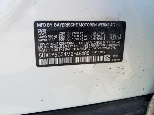 2021 BMW X3 XDRIVE3 5UXTY5C04M9F46480