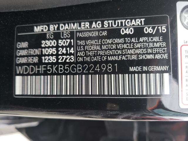 2016 MERCEDES-BENZ E350 WDDHF5KB5GB224981