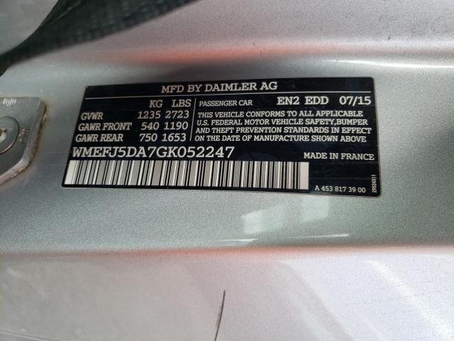 2016 SMART FORTWO WMEFJ5DA7GK052247