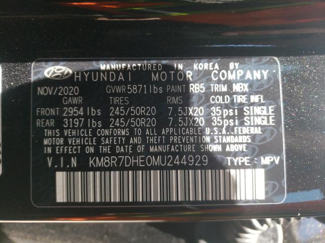 2021 HYUNDAI PALISADE C KM8R7DHE0MU244929