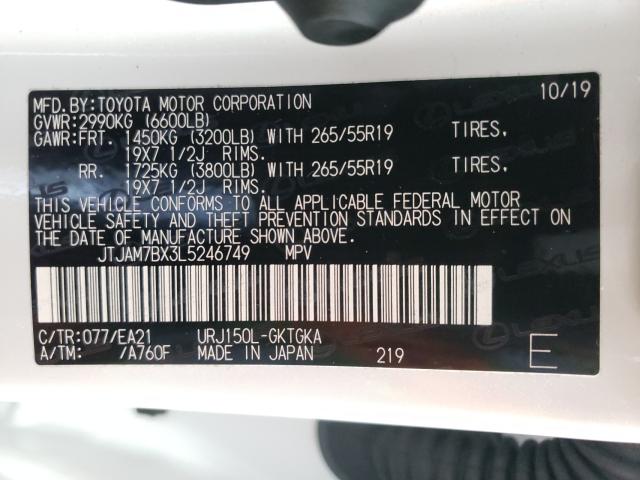 2020 LEXUS GX 460 PRE JTJAM7BX3L5246749