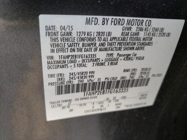 2015 FORD TAURUS SEL 1FAHP2E81FG163335