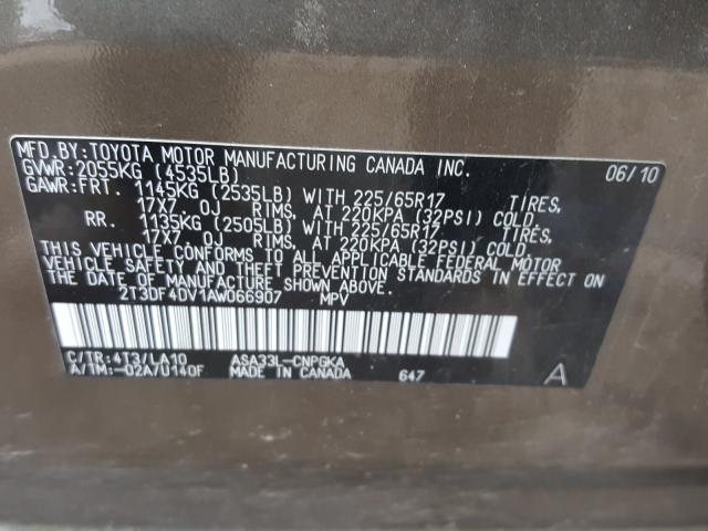 2010 TOYOTA RAV4 LIMIT 2T3DF4DV1AW066907