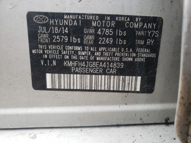 2014 HYUNDAI AZERA GLS KMHFH4JG8EA414839