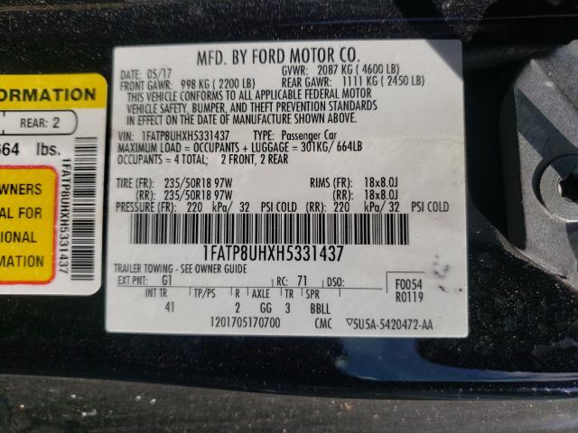 2017 FORD MUSTANG 1FATP8UHXH5331437