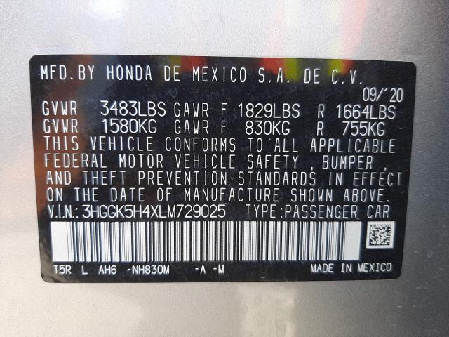 2020 HONDA FIT LX 3HGGK5H4XLM729025