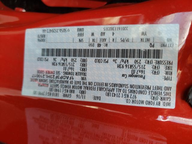 2017 FORD FOCUS SE 1FADP3F23HL210017