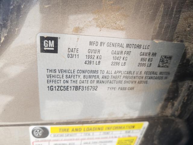 2011 CHEVROLET MALIBU 1LT 1G1ZC5E17BF316792