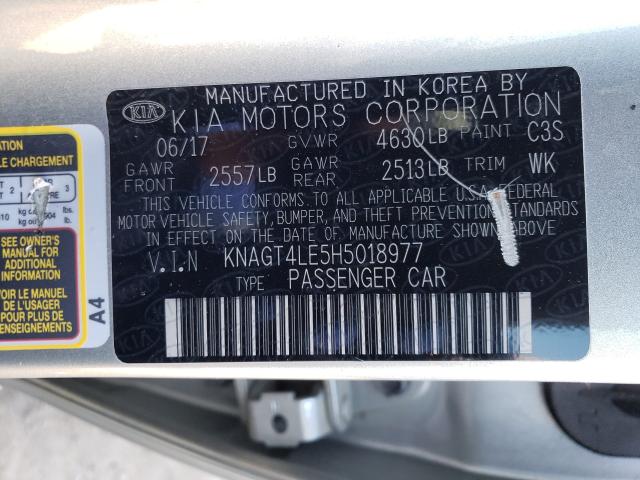 2017 KIA OPTIMA HYB KNAGT4LE5H5018977