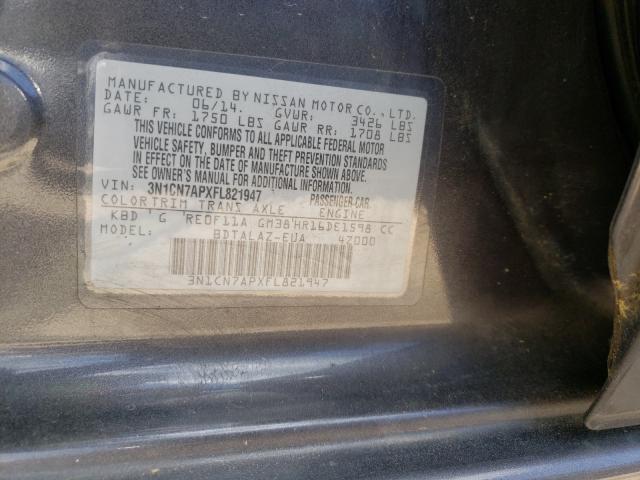 2015 NISSAN VERSA S 3N1CN7APXFL821947