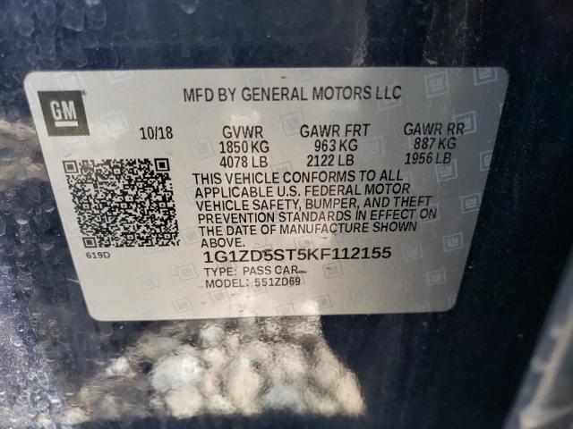 2019 CHEVROLET MALIBU LT 1G1ZD5ST5KF112155