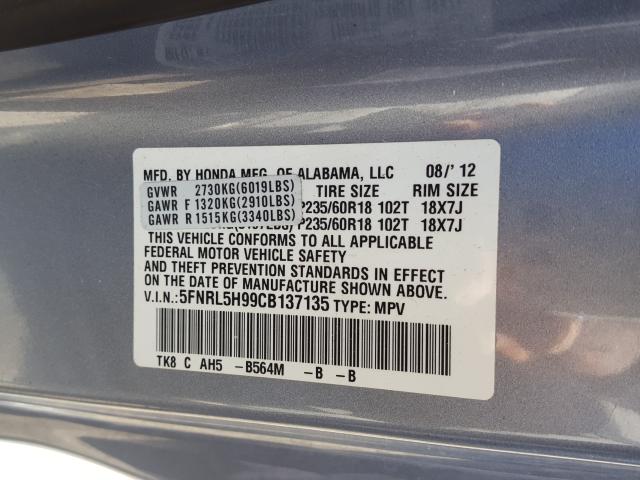 2012 HONDA ODYSSEY TO 5FNRL5H99CB137135