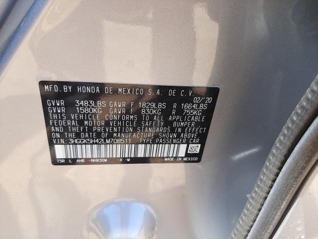2020 HONDA FIT LX 3HGGK5H42LM708511