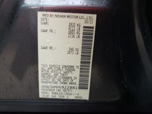 2015 NISSAN ALTIMA 2.5 1N4AL3AP6FN922881