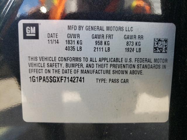 2015 CHEVROLET CRUZE LS 1G1PA5SGXF7142741