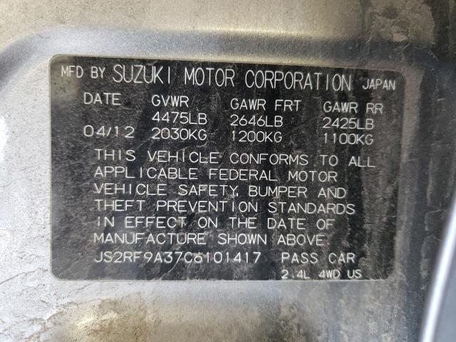 2012 SUZUKI KIZASHI SE JS2RF9A37C6101417