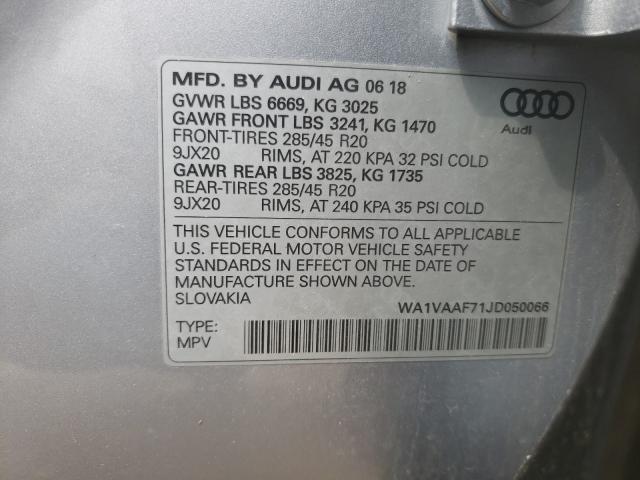 VIN WA1VAAF71JD050066 2018 Audi Q7, Prestige no.10