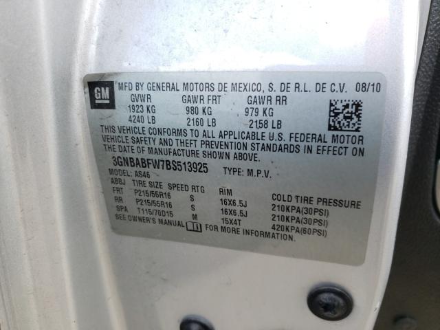 2011 CHEVROLET HHR LT 3GNBABFW7BS513925